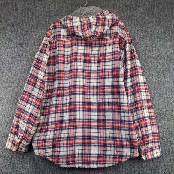 Oakwood Mountain Men's Shacket Jacket Multi Large Long Sleeve Sherpa Lined - Picture 5 of 14